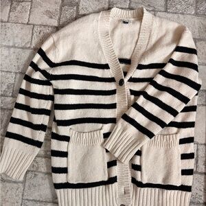 American Eagle Striped Cardigan Sweater